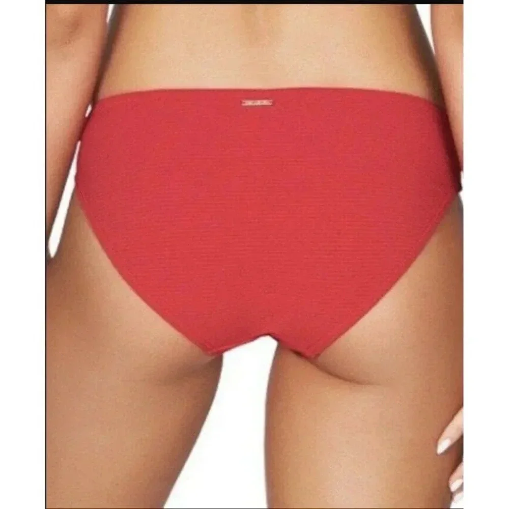 Sea Level Australia Ribbed Bikini Bottoms Red Swimsuit Women's 12